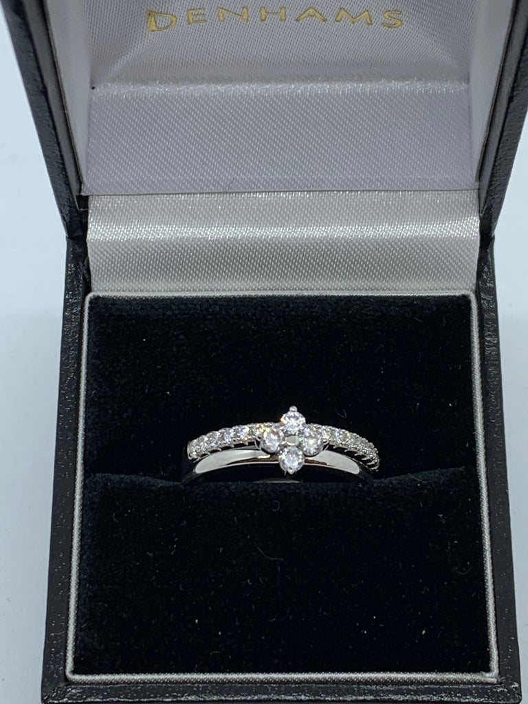 Real effect silver ring set
