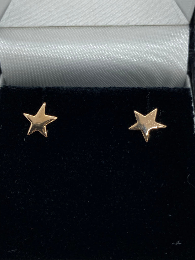 9ct rose gold star stud earrings