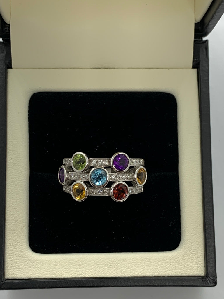 Multi coloured Gemstone Ring