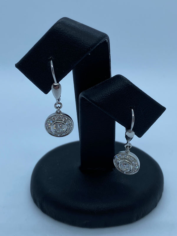 18ct white gold diamond drop earrings