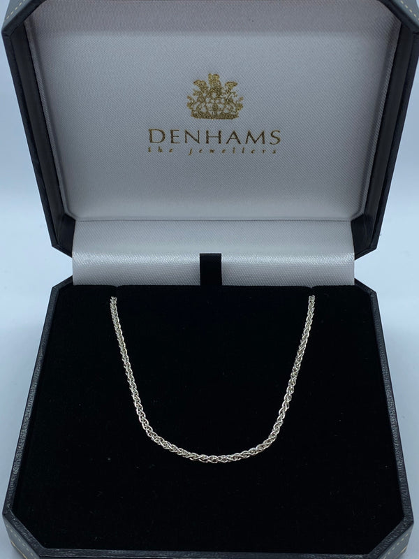 Sterling silver spiga link chain
