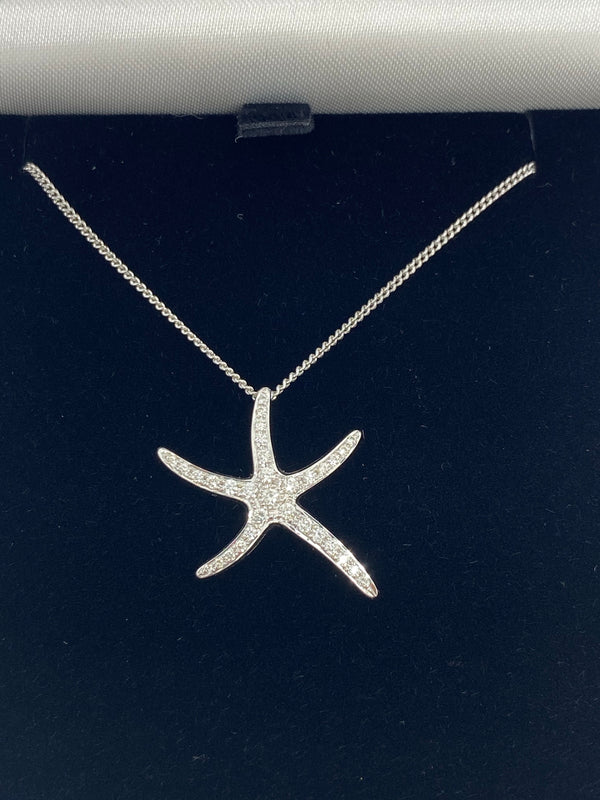 Diamond starfish pendant