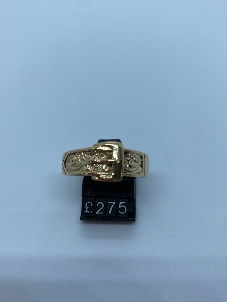 Yellow Gold Belt Buckle Ring