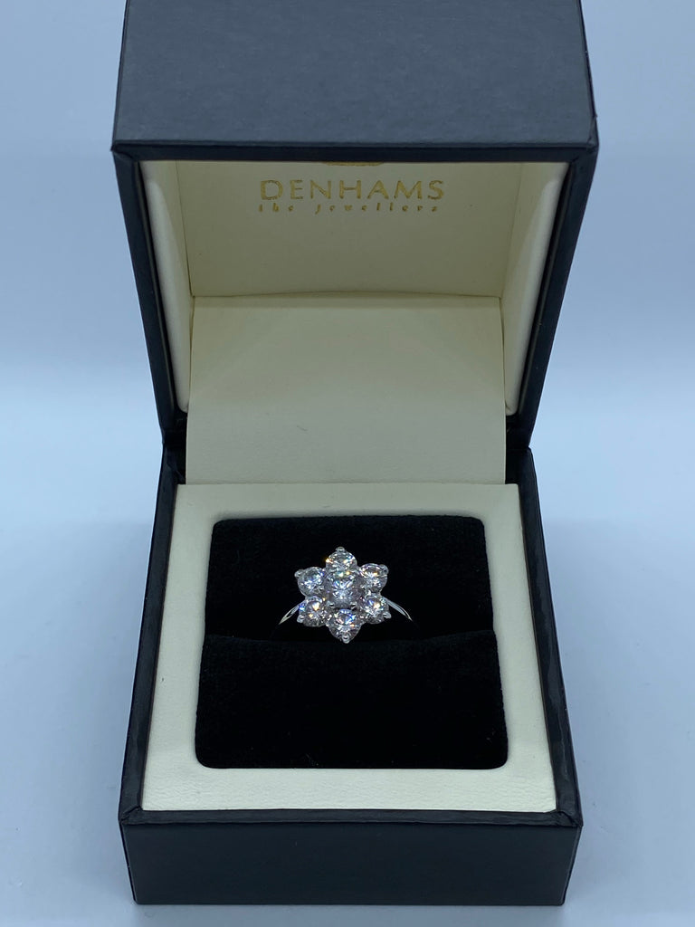 Cubic zirconia dress ring 9ct white gold