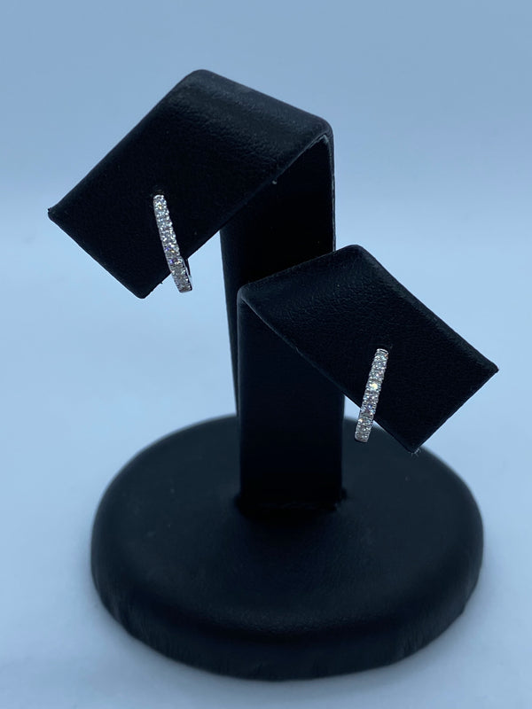 18ct white gold diamond hoop earrings