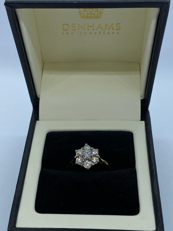 Diamond cluster ring 18ct gold