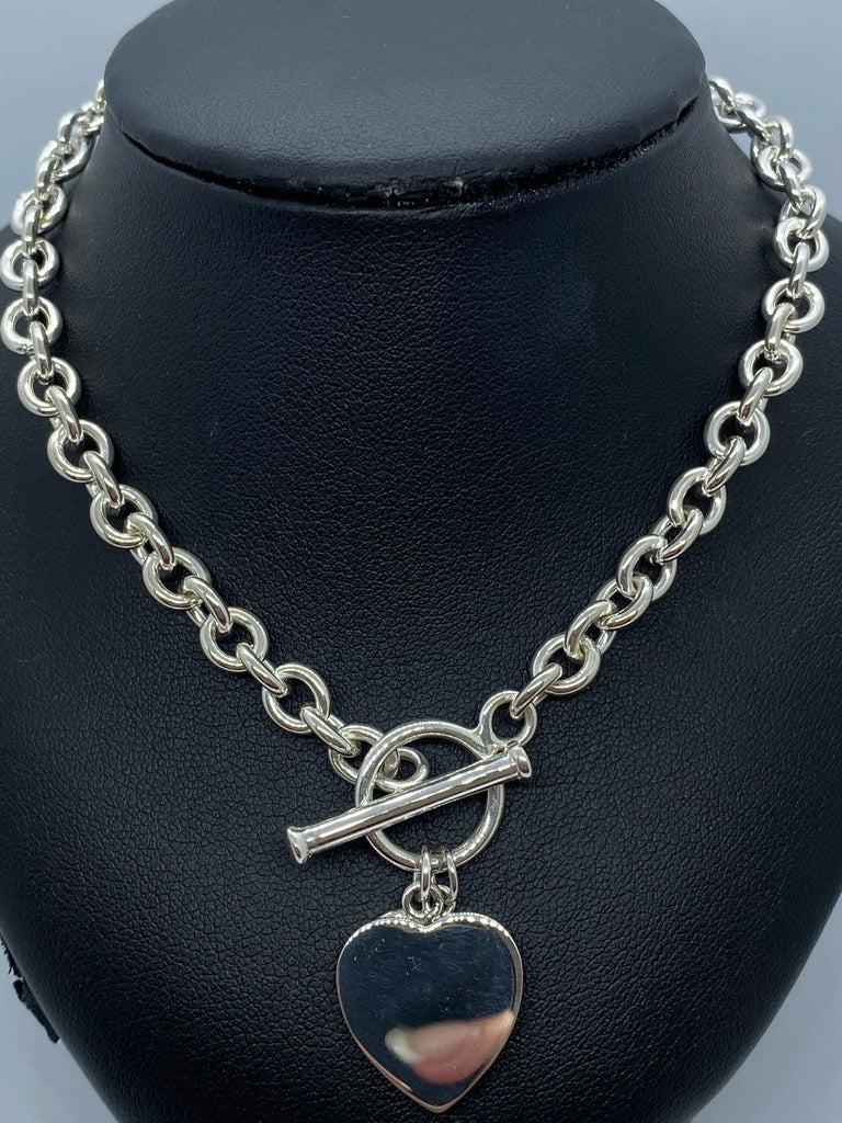 Sterling silver chain with heart