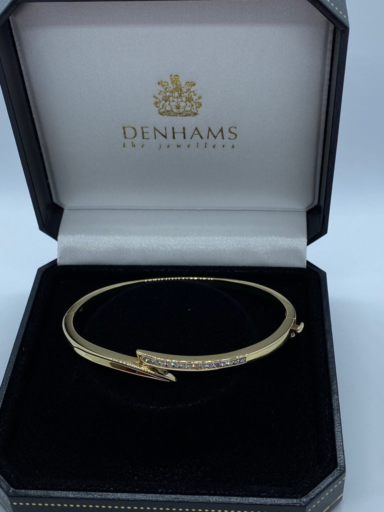 Diamond gold bangle