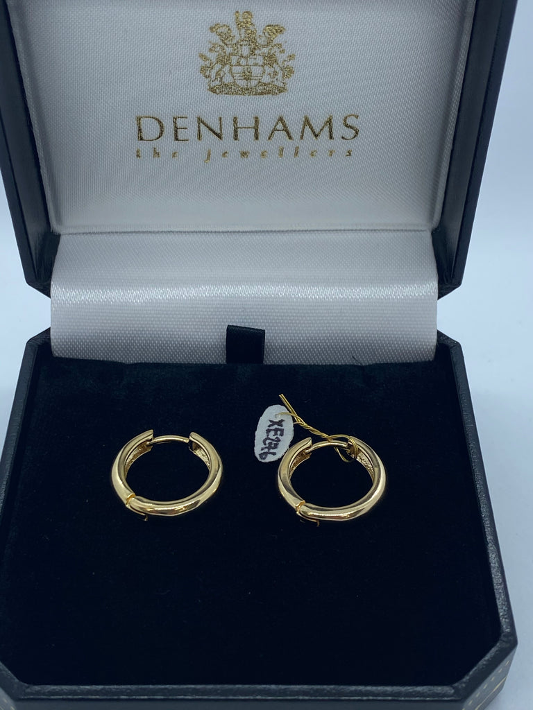 Small 9ct gold plated silver hoops