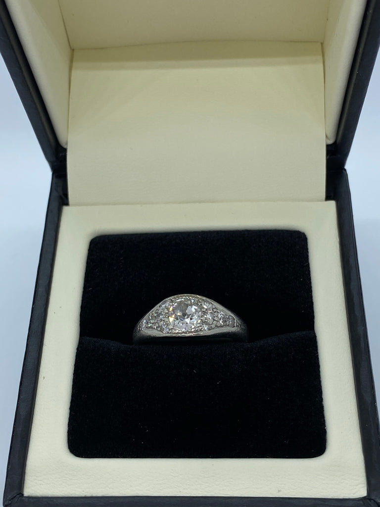 Gypsy set diamond platinum ring