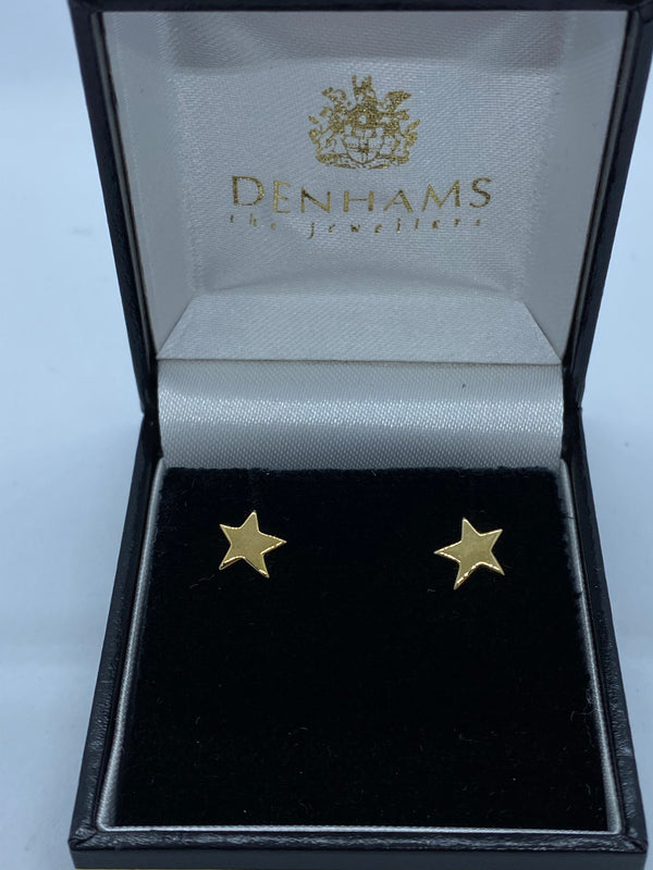 9ct yellow gold star stud earrings